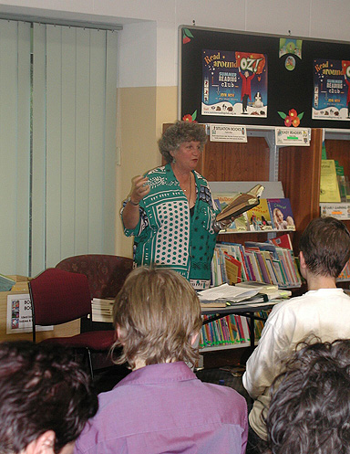 Speaking and reading at Brunswick Library, 25 January 2006