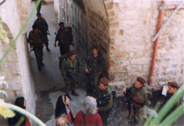 Israeli Jewish and Palestinian women confront Israeli soldiers