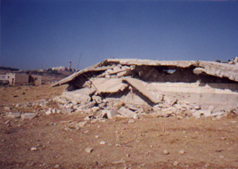 Ruins of a Palestinian home destroyed by the Israeli Defence Forces